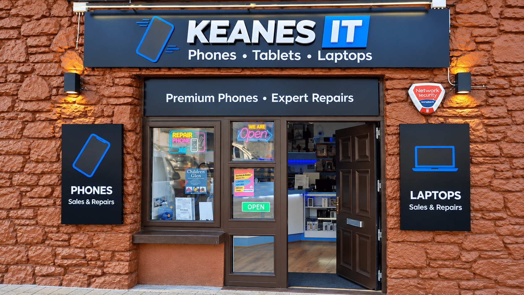 Keanes IT shop front in Clifden offering phone, tablet and laptop sales and repairs