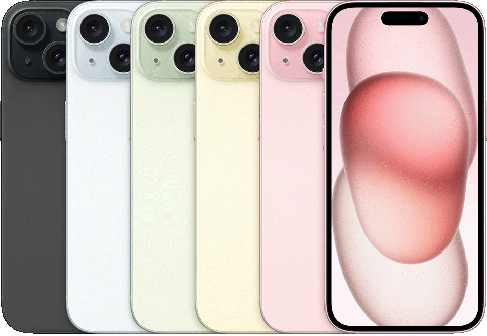 iPhone 15 &mdash; manufacturer illustration, not current shop stock