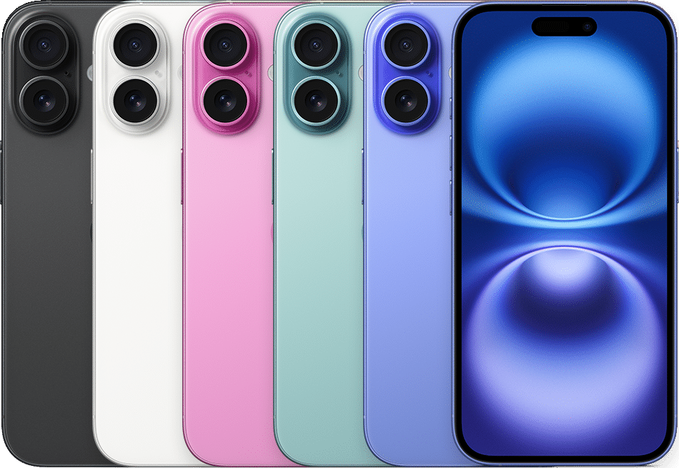 iPhone 16 &mdash; manufacturer illustration, not current shop stock